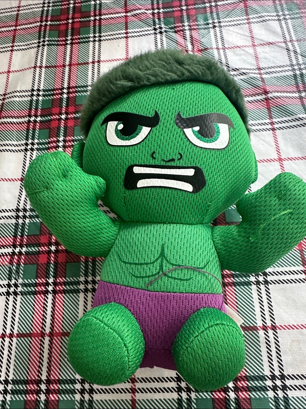 Marvel Green Hulk Plush with Purple Shorts